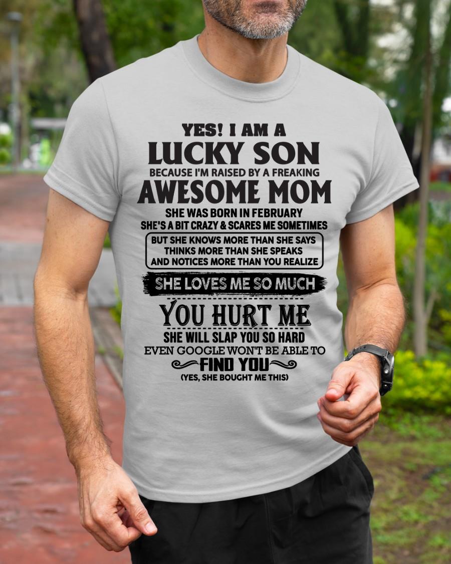 February - Yes! I'm A Lucky Son - Perfect Gift For Your Son From Mom - virgo02(SKU-LKW-02)