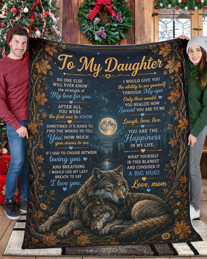 TO MY DAUGHTER - GIFT FOR DAUGHTER - Sherpa Fleece Blanket From Mom (SKU2607-212)