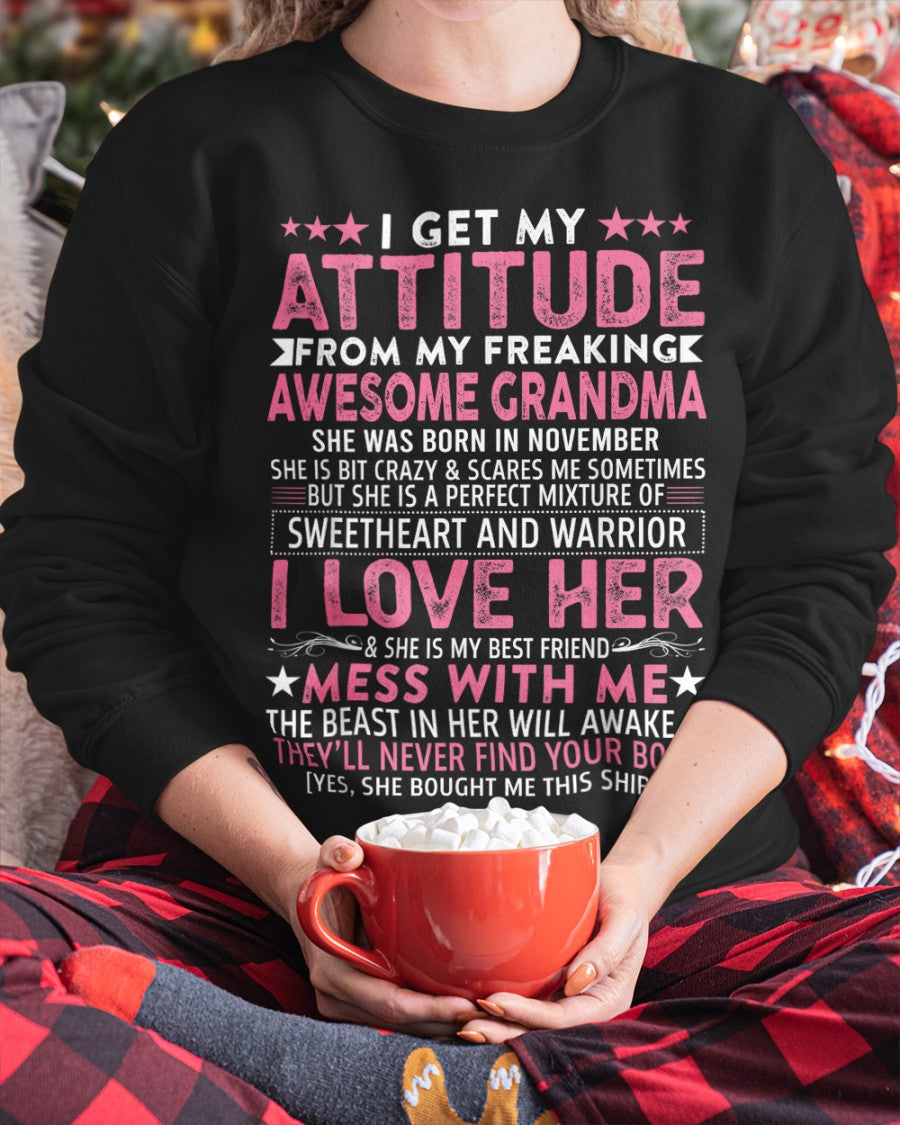 I GET MY ATTITUDE FROM MY GRANDMA NOVEMBER EDITION – FROM GRANDMA TO GRANDDAUGHTER virgo11 (SKU07-163-11)