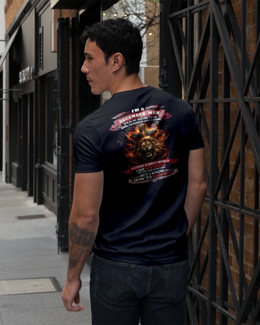 DECEMBER - KIND AND LOVING ARE MY NATURE - PREMIUM DTG PRINT BIRTHDAY T-SHIRT FOR MEN - Virgo12 (SKU26T-01-31-12)