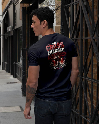 THE CROSS CHANGED EVERYTHING - CHRISTIAN T-SHIRT - FOR MEN Virgo00 (SKU2608-78)