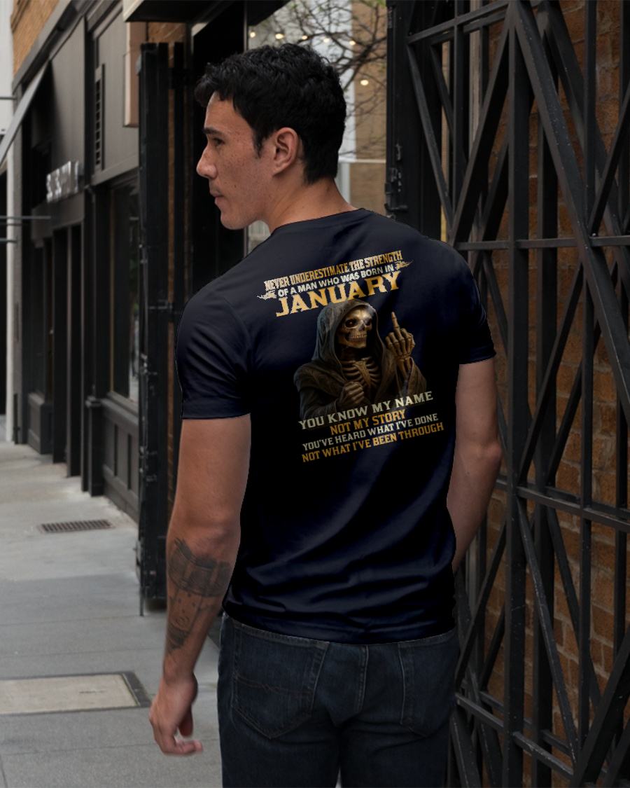 JANUARY - NEVER UNDERESTIMATE - BIRTHDAY T-SHIRT FOR MEN - Virgo01 (SKU26T-01-06-01)