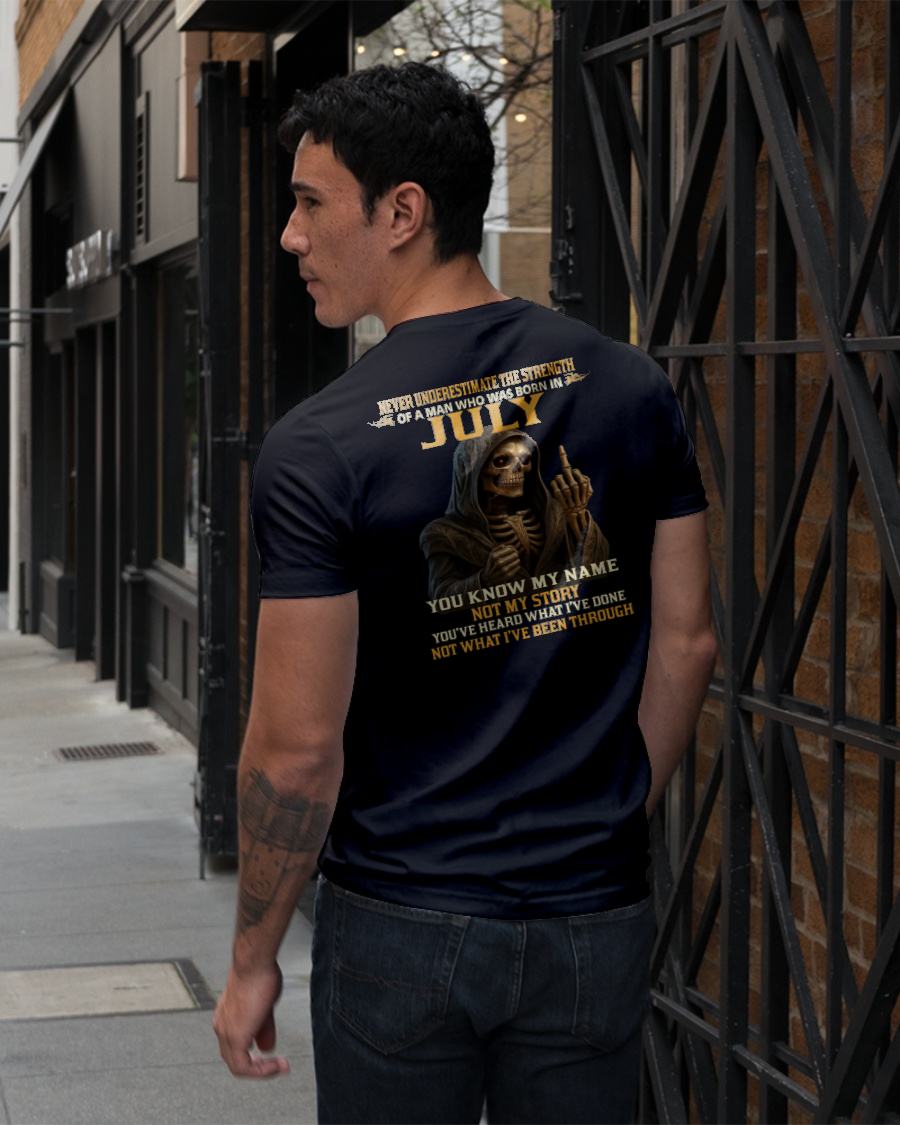JULY - NEVER UNDERESTIMATE - BIRTHDAY T-SHIRT FOR MEN - Virgo07 (SKU26T-01-06-07)