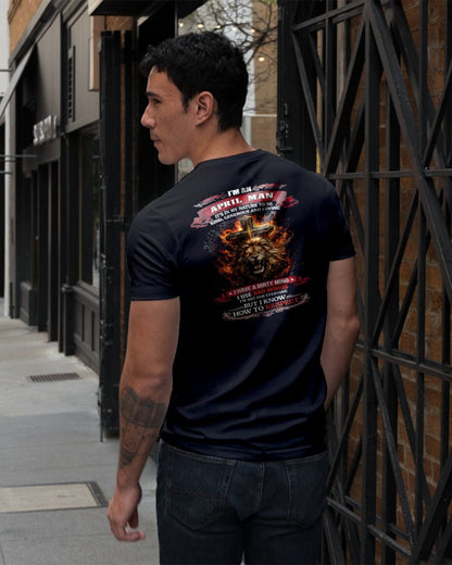 APRIL - KIND AND LOVING ARE MY NATURE - PREMIUM DTG PRINT BIRTHDAY T-SHIRT FOR MEN - Virgo04 (SKU26T-01-31-04)