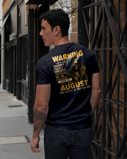 AUGUST - WARNING GRUMPY MOODY - BIRTHDAY T-SHIRT FOR MEN - Virgo08 (SKU26T-01-07-08)