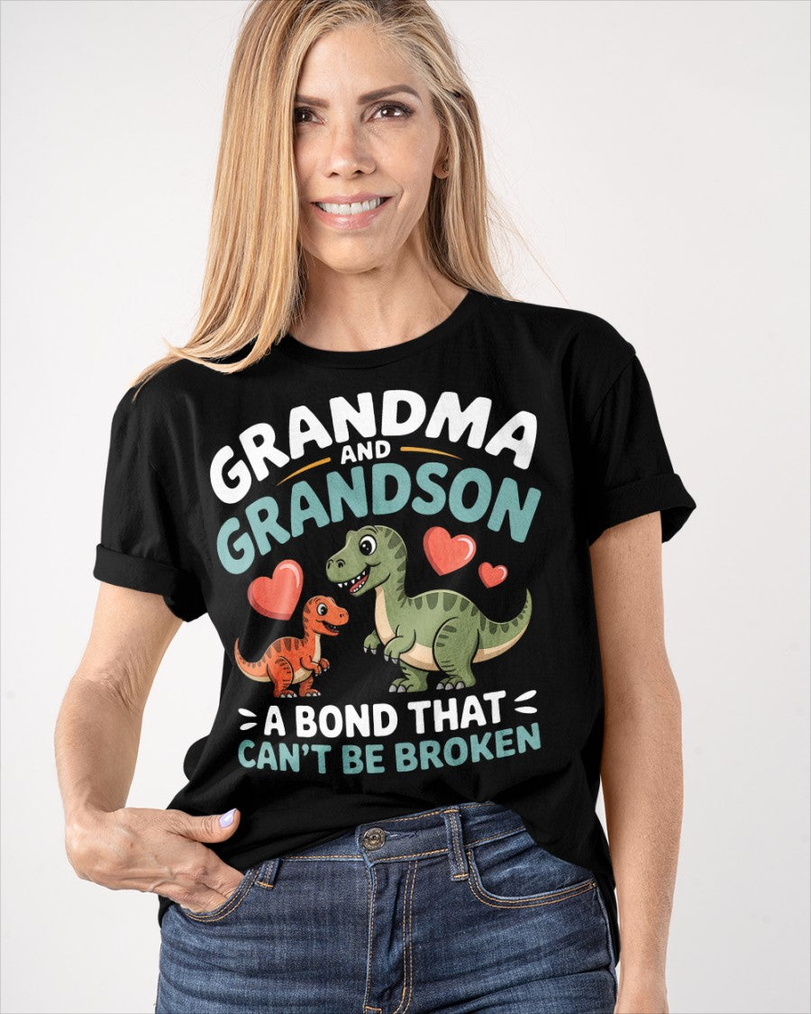GRANDMA AND GRANDSON A BOND THAT CAN'T BE BROKEN DINOSAUR UNISEX T-SHIRT - virgo00 (SKU-GMS5)