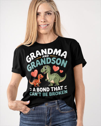 GRANDMA AND GRANDSON A BOND THAT CAN'T BE BROKEN DINOSAUR UNISEX T-SHIRT - virgo00 (SKU-GMS5)