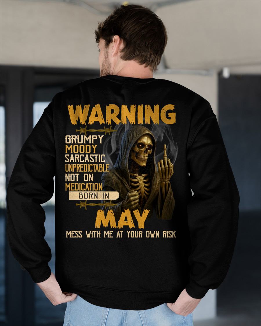 MAY - WARNING GRUMPY MOODY - BIRTHDAY T-SHIRT FOR MEN - Virgo05 (SKU26T-01-07-05)