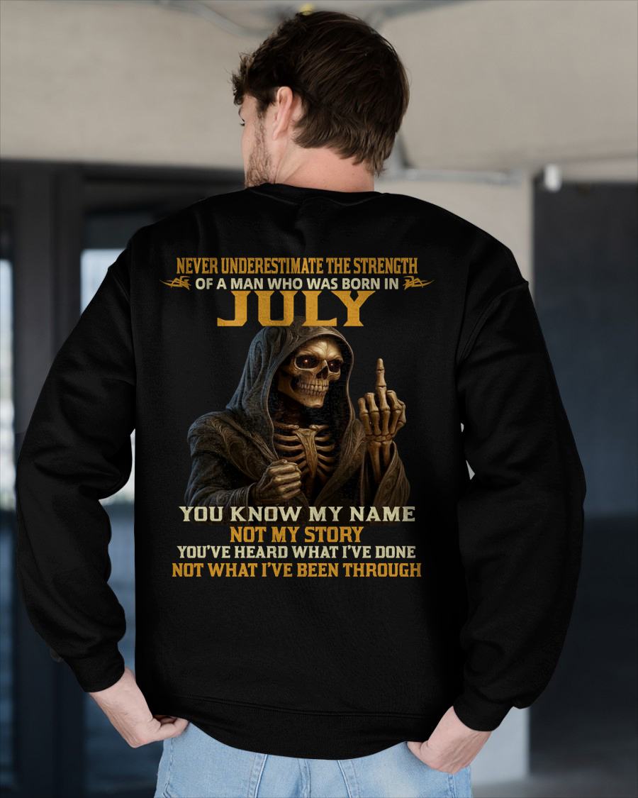 JULY - NEVER UNDERESTIMATE - BIRTHDAY T-SHIRT FOR MEN - Virgo07 (SKU26T-01-06-07)