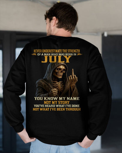 JULY - NEVER UNDERESTIMATE - BIRTHDAY T-SHIRT FOR MEN - Virgo07 (SKU26T-01-06-07)