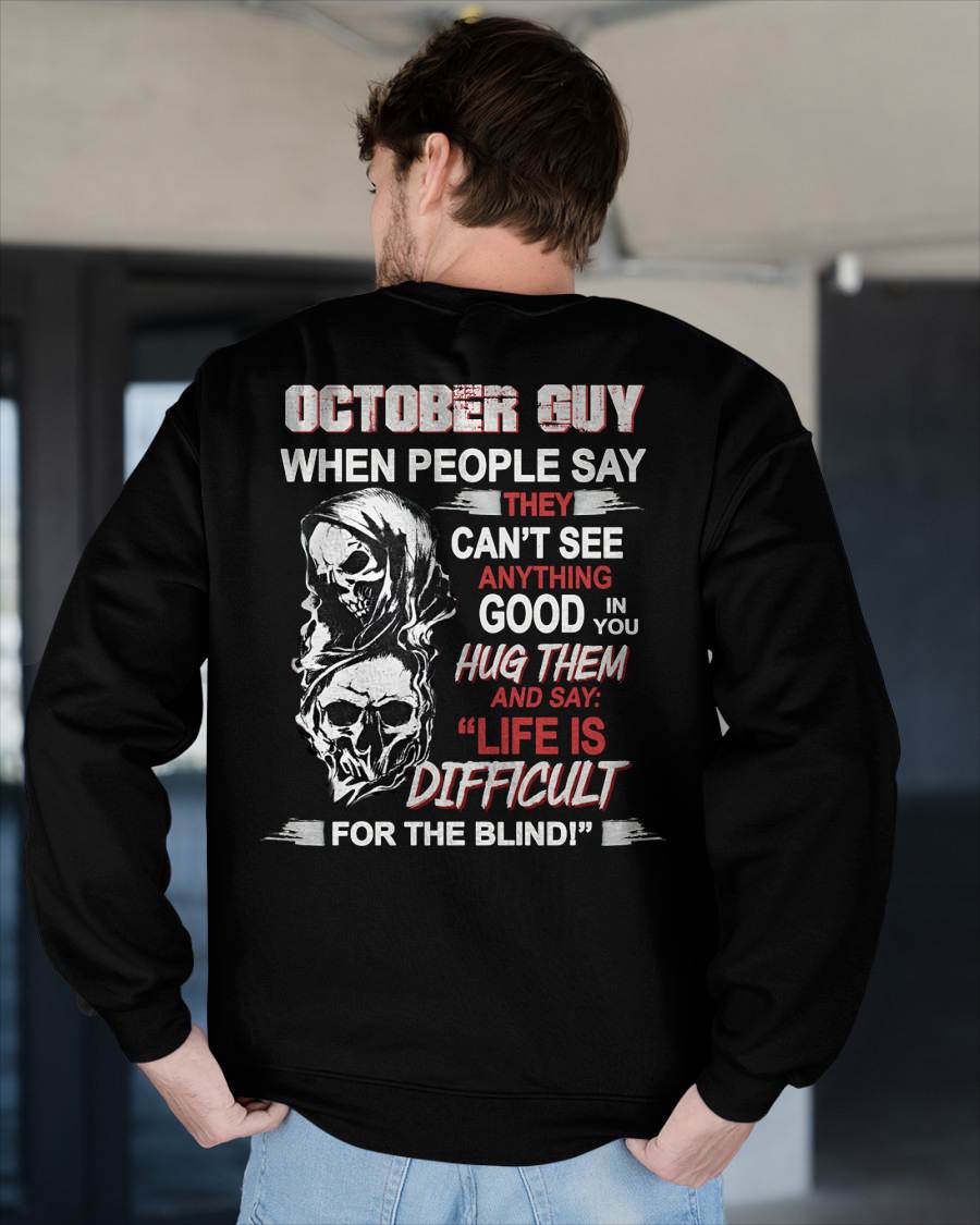 OCTOBER -  HUG THEM AND SAY... - BIRTHDAY T-SHIRT FOR MEN - Virgo10 (SKU12-253-10)