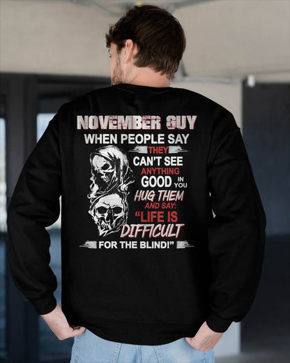 NOVEMBER -  HUG THEM AND SAY... - BIRTHDAY T-SHIRT FOR MEN - Virgo11 (SKU12-253-11)