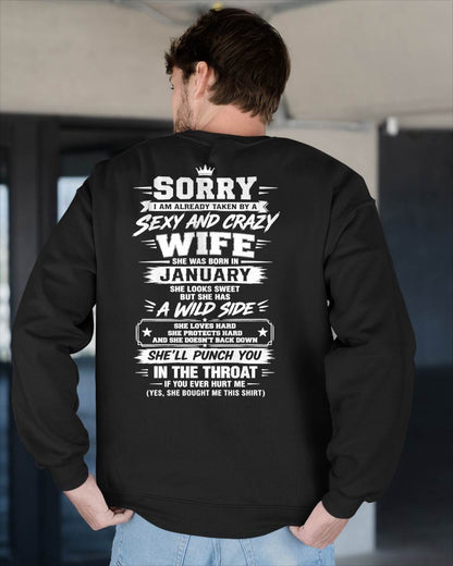 JANUARY SHIRT Sexy And Crazy Wife - To Wife - From Husband - Virgo01 (SKU2609-257-01)