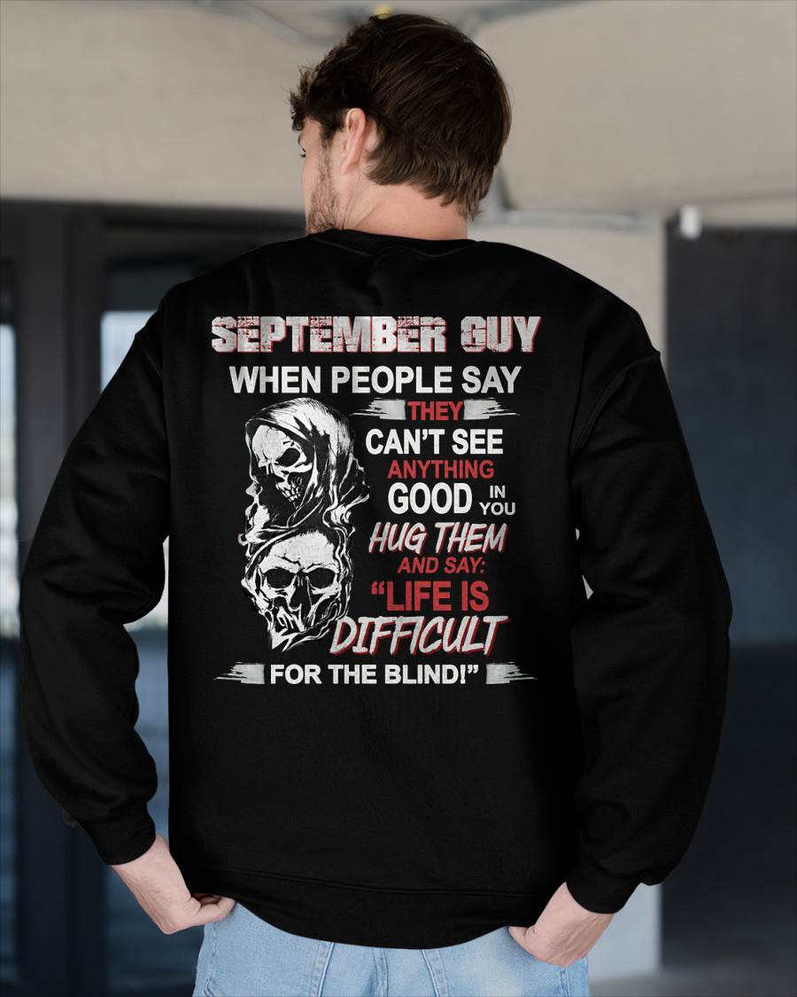 SEPTEMBER -  HUG THEM AND SAY... - BIRTHDAY T-SHIRT FOR MEN - Virgo09 (SKU12-253-09)