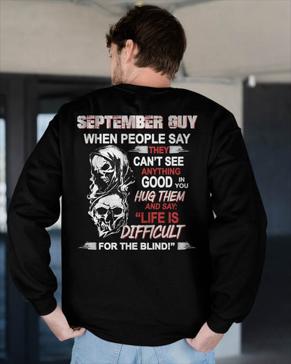SEPTEMBER -  HUG THEM AND SAY... - BIRTHDAY T-SHIRT FOR MEN - Virgo09 (SKU12-253-09)