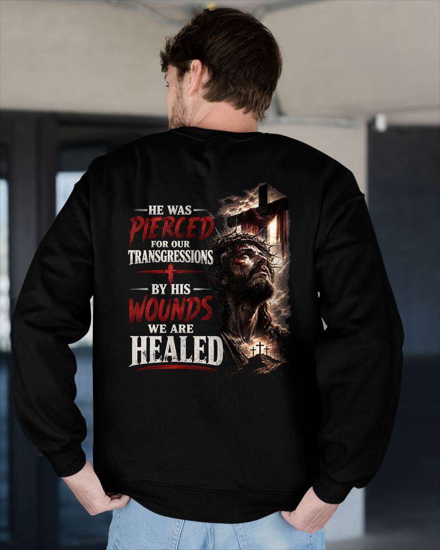 HE WAS PIERCED FOR OUR TRANSGRESSIONS  - CHRISTIAN T-SHIRT - FOR MEN Virgo00 (SKU2608-70)