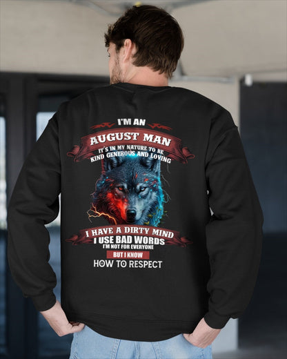 AUGUST - KNOW HOW TO RESPECT - BIRTHDAY T-SHIRT FOR MEN - Virgo08 / male (SKU12-162-08)