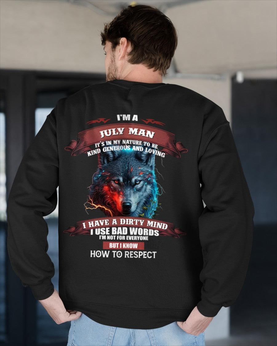 JULY - KNOW HOW TO RESPECT - BIRTHDAY T-SHIRT FOR MEN - Virgo07 / male (SKU12-162-07)