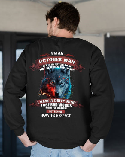 OCTOBER - KNOW HOW TO RESPECT - BIRTHDAY T-SHIRT FOR MEN - Virgo10 / male (SKU12-162-10)