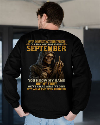 SEPTEMBER - NEVER UNDERESTIMATE - BIRTHDAY T-SHIRT FOR MEN - Virgo09 (SKU26T-01-06-09)