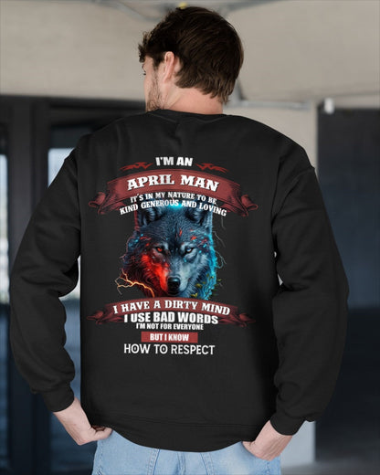 APRIL - KNOW HOW TO RESPECT - BIRTHDAY T-SHIRT FOR MEN - Virgo04 / male (SKU12-162-04)