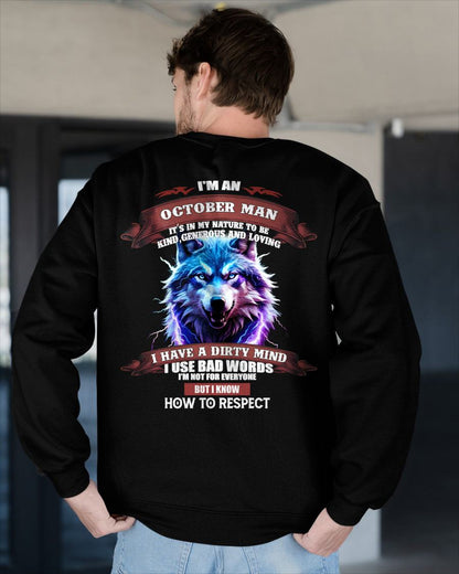 OCTOBER - KNOW HOW TO RESPECT - BIRTHDAY T-SHIRT FOR MEN - Virgo10 (SKU12-312-10)