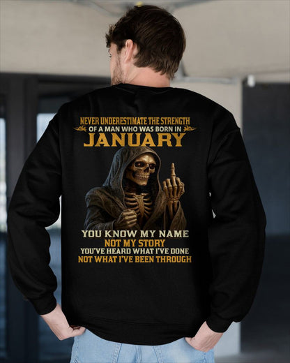 JANUARY - NEVER UNDERESTIMATE - BIRTHDAY T-SHIRT FOR MEN - Virgo01 (SKU26T-01-06-01)
