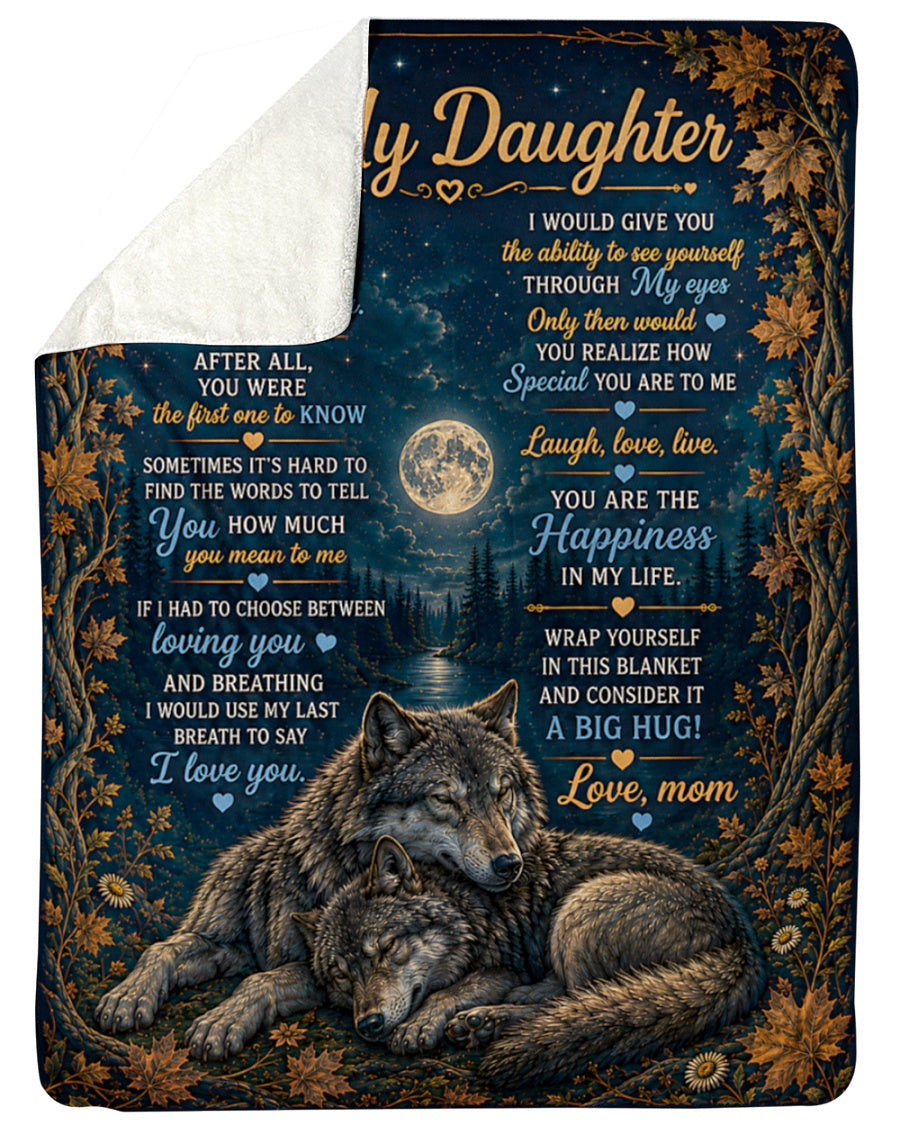 TO MY DAUGHTER - GIFT FOR DAUGHTER - Sherpa Fleece Blanket From Mom (SKU2607-212)