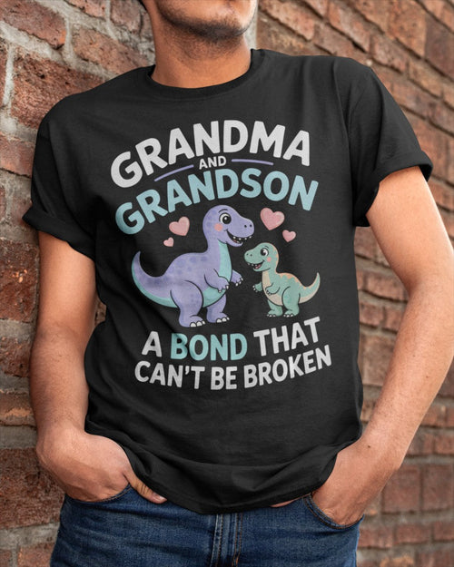 GRANDMA AND GRANDSON A BOND THAT CAN'T BE BROKEN DINOSAUR UNISEX T-SHIRT virgo00 (SKU-GMS4)