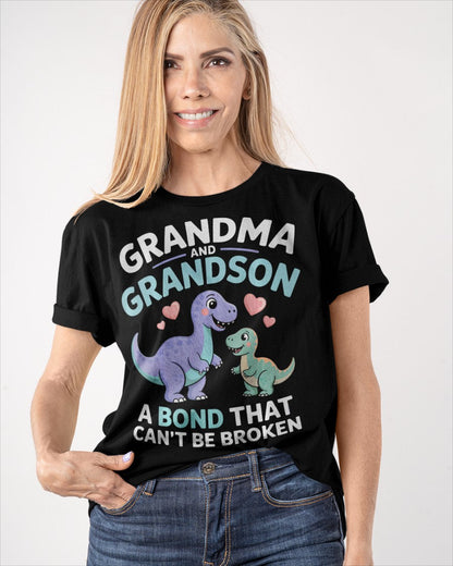 GRANDMA AND GRANDSON A BOND THAT CAN'T BE BROKEN DINOSAUR UNISEX T-SHIRT virgo00 (SKU-GMS4)
