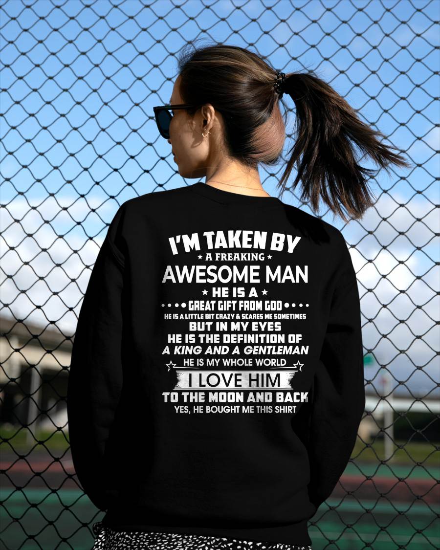 I'M TAKEN BY A FREAKING AWESOME GUY - T SHIRT GIFT FROM HUSBAND - virgo00 (SKU2608-424-00)