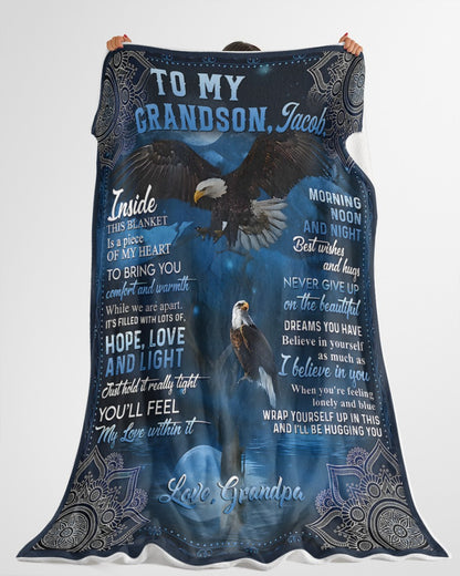 To My Grandson Blanket – A Loving Hug You Can Always Feel From Grandpa (SKU2606-216)