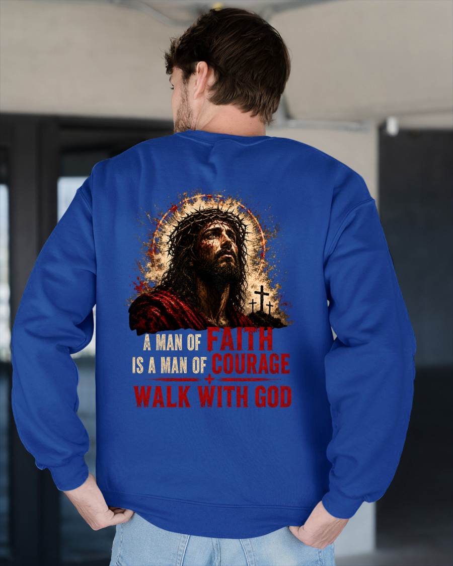 A MAN OF FAITH IS A MAN OF COURAGE  - CHRISTIAN T-SHIRT - FOR MEN Virgo00 (SKU2608-72)