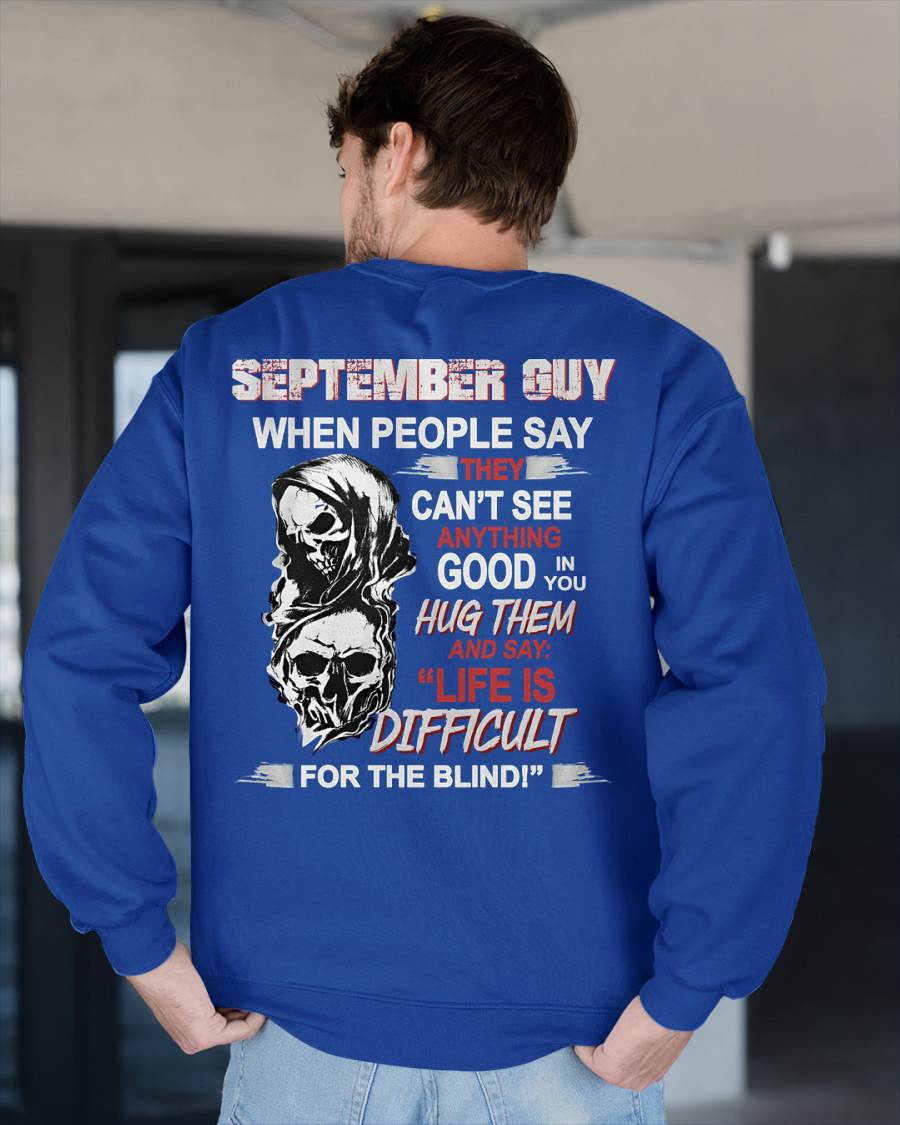 SEPTEMBER -  HUG THEM AND SAY... - BIRTHDAY T-SHIRT FOR MEN - Virgo09 (SKU12-253-09)