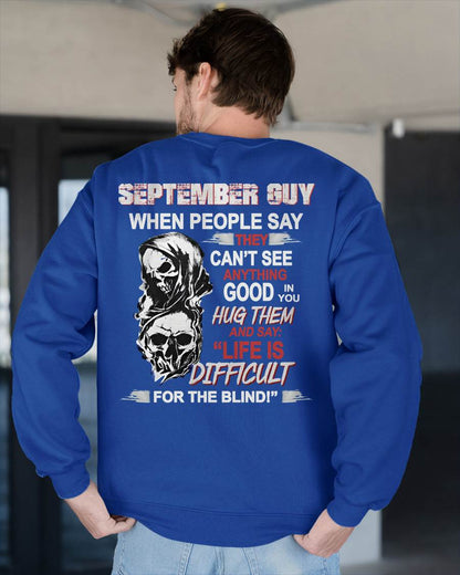 SEPTEMBER -  HUG THEM AND SAY... - BIRTHDAY T-SHIRT FOR MEN - Virgo09 (SKU12-253-09)