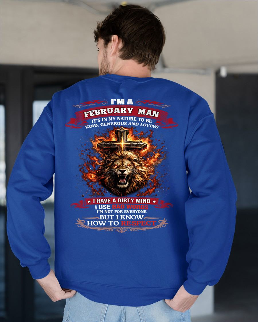 FEBRUARY - KIND AND LOVING ARE MY NATURE - PREMIUM DTG PRINT BIRTHDAY T-SHIRT FOR MEN - Virgo02 (SKU26T-01-31-02)