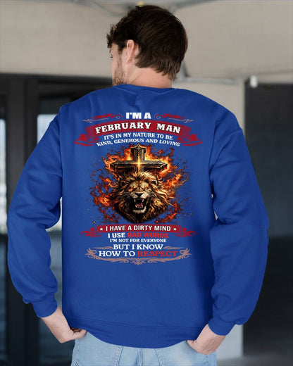 FEBRUARY - KIND AND LOVING ARE MY NATURE - PREMIUM DTG PRINT BIRTHDAY T-SHIRT FOR MEN - Virgo02 (SKU26T-01-31-02)