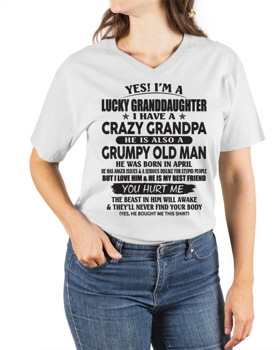 APRIL - LUCKY GRANDDAUGHTER OF CRAZY GRANDPA - PERFECT GIFT FOR YOUR GRANDDAUGHTER FROM GRANDPA - virgo04 (SKU10-150-04)