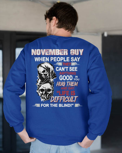 NOVEMBER -  HUG THEM AND SAY... - BIRTHDAY T-SHIRT FOR MEN - Virgo11 (SKU12-253-11)