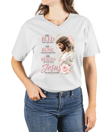 JESUS IS OUR SAVIOR - CHRISTIAN T-SHIRT - FOR WOMEN Virgo00