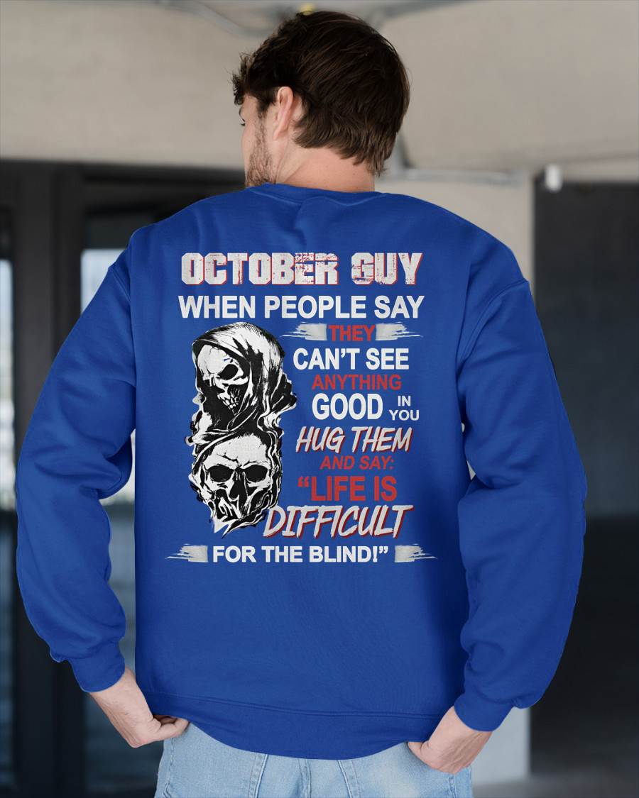 OCTOBER -  HUG THEM AND SAY... - BIRTHDAY T-SHIRT FOR MEN - Virgo10 (SKU12-253-10)
