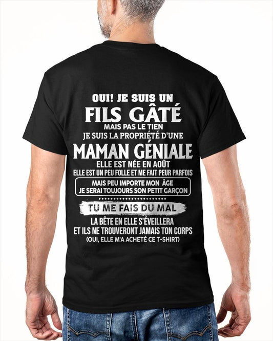 AOÛT T-SHIRT, JE SUIS UN FILS GÂTÉ - DE MAMAN À SON FILS - VIRGO08 (SKU2606-225-08)