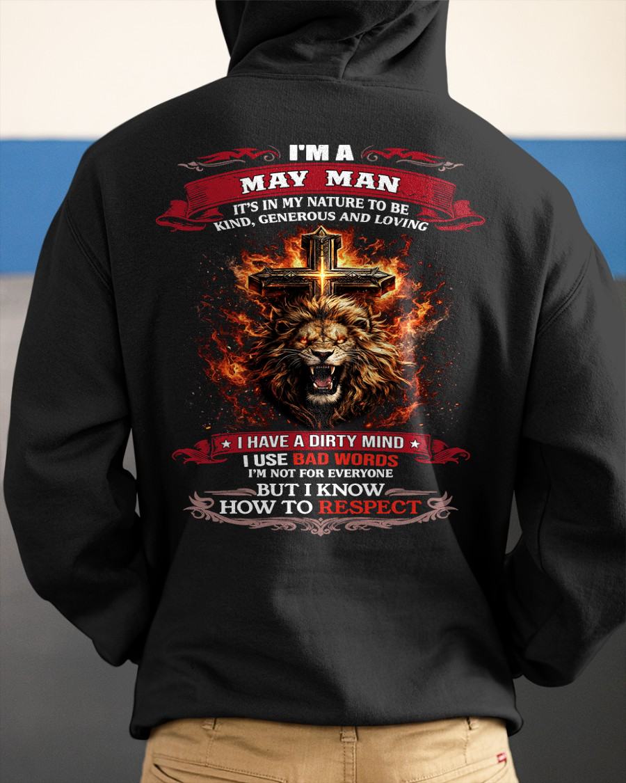 MAY - KIND AND LOVING ARE MY NATURE - PREMIUM DTG PRINT BIRTHDAY T-SHIRT FOR MEN - Virgo05 (SKU26T-01-31-05)
