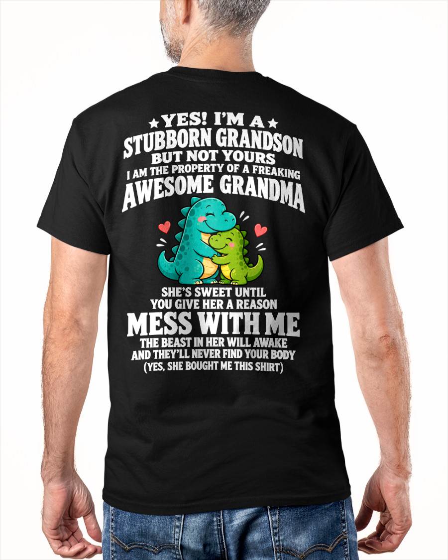 SHIRT Stubborn Grandson Of An Awesome Grandma - From Grandma - To Grandson - Virgo00 (SKU2610-59-00)