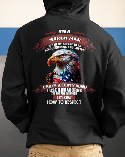 MARCH - KNOW HOW TO RESPECT - BIRTHDAY T-SHIRT FOR MEN - Virgo03 (SKU12-311-03)