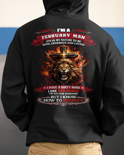 FEBRUARY - KIND AND LOVING ARE MY NATURE - PREMIUM DTG PRINT BIRTHDAY T-SHIRT FOR MEN - Virgo02 (SKU26T-01-31-02)