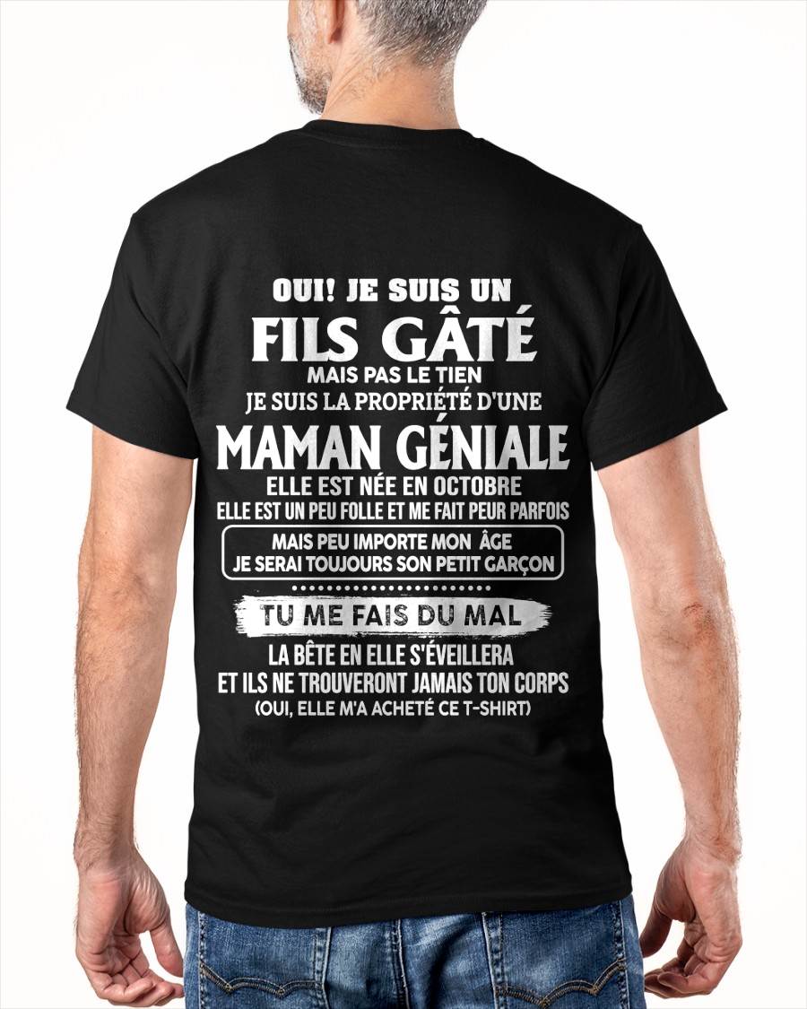 OCTOBRE T-SHIRT, JE SUIS UN FILS GÂTÉ - DE MAMAN À SON FILS - VIRGO10 (SKU2606-225-10)