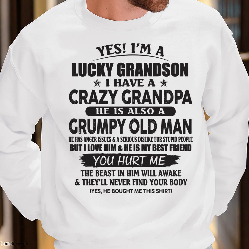 LUCKY GRANDSON OF CRAZY GRANDPA -  PERFECT GIFT FROM GRANDPA - virgo00 (SKU12-145-00)
