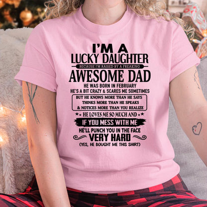 February - I'm Lucky Daughter - Gift for Daughter from Dad - Virgo02 (SKU-TLUCKYDD-02)