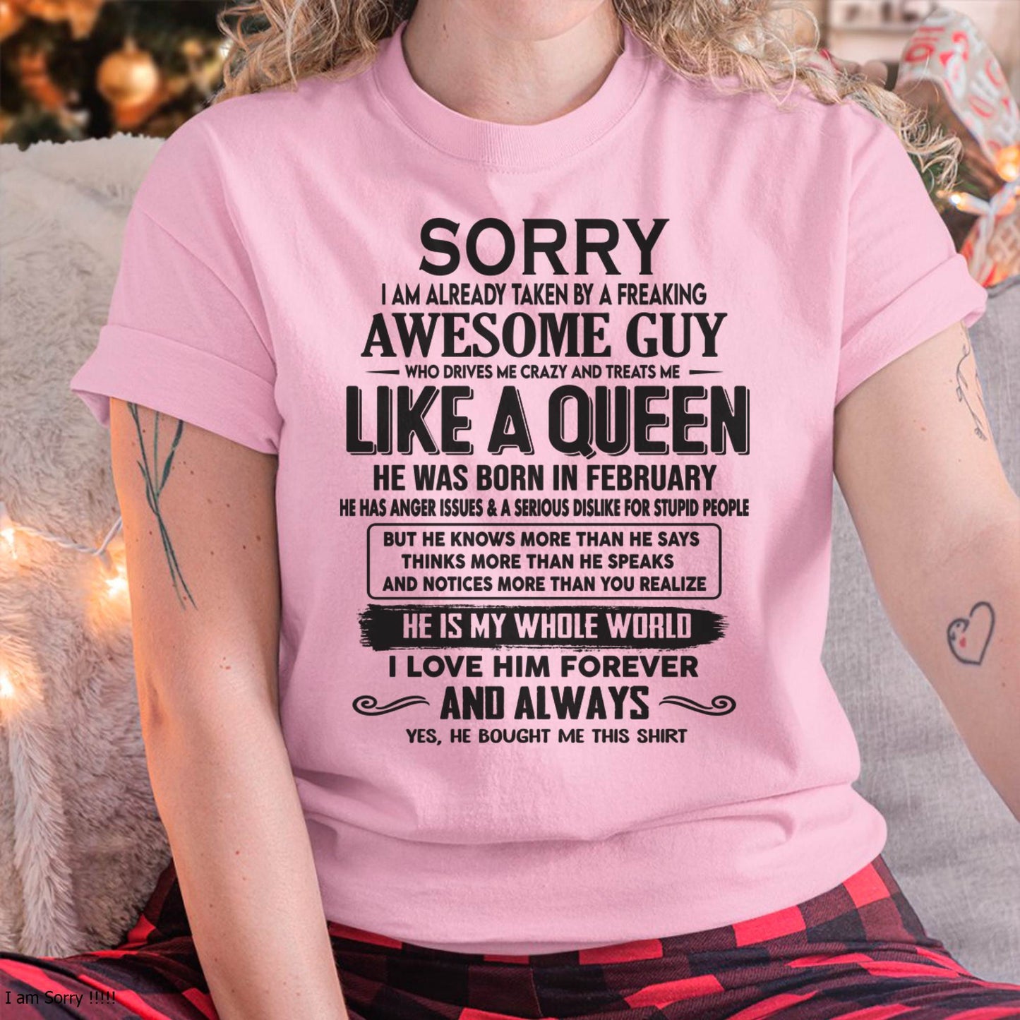 February - Sorry I am already taken by a freaking awesome guy - Gift for Wife From Husband - Virgo02 (SKU08-25-02)